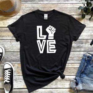 LOVE Adult UNISEX T-Shirt Tee Shirt Black